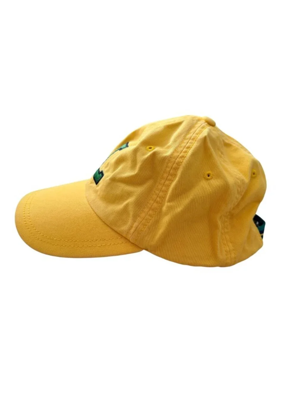 Lacoste Yellow Adjustable Strapback Hat With Green 